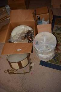 lot 213 image: Vintage Wall Arm Lamp, Lamp still in Packaging and More as shown