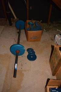 lot 215 image: Bar and Dumbbells Adjustable Weight Set