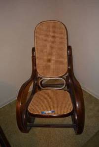 lot 249 image: Bentwood and Cane Rocking Chair