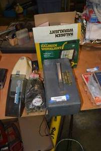 lot 331 image: Black & Decker 14 Electric Drill Kit, Halogen Work Light, Hoover Hand Vac