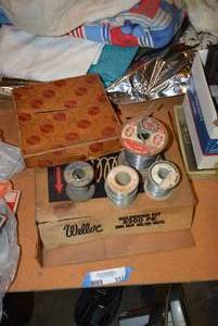 lot 333 image: Weller Soldering Kit (Still with Box) and Soldering Rolls Plus Bridgeport Nut Drivers