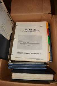 lot 358 image: Vintage Braniff Pilot Manuals and Maps