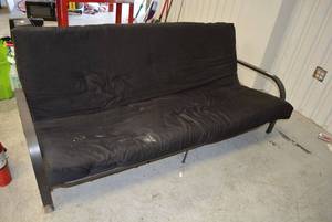 lot 79 image: Ameriwood Black Futon, metal Frame 73 x 52