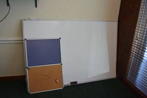 lot 66 image: Large Quartet White Board (72 x 48), Small White Board and Cork Board