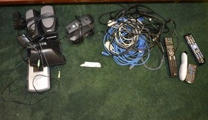 lot 56 image: Lathem PC600 Attendance Terminal and 3 Sets of Computer Speakers Dell, Logitech,