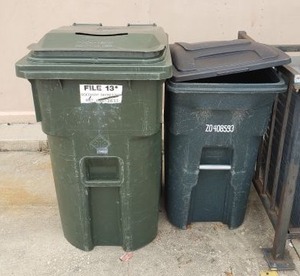 lot 118 image: Trash and Recycle file shred bins