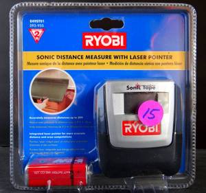 lot 15 image: Ryobi Sonic Distance Measure With Laser Pointer - NIP