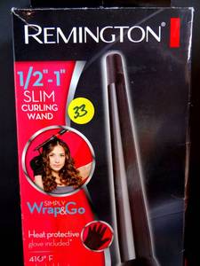 lot 33 image: Remington T Studio Simply Wrap & Go Curling Iron 12-1 Slim Wand