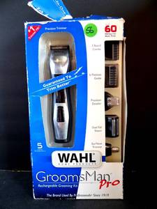 lot 56 image: WAHL Groomsmen Pro MUSTACHE & BEARD Grooming Kit 9855-300 OPEN BOX