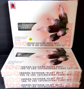 lot 62 image: 100 SUPERBRIGHT CLEAR STRAND LIGHTS - NEW IN BOX (X4)