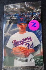 lot 76 image: SEALED Nolan Ryan HOF 1991 Mothers Cookies #1 of 4 (300 Wins) NM Texas Rangers