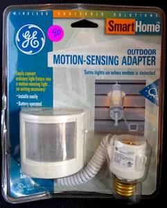 lot 90 image: New GE Home Outdoor Motion Sensing Lights Adapter Sensor Detect Battery Operated