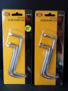 lot 95 image: V WAY OFFSET 3 PC SCREW DRIVER SET - LOT OF 2 NIP