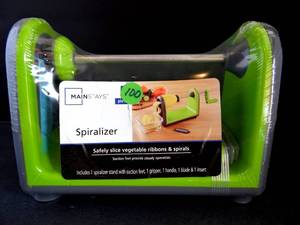 lot 100 image: NEW Mainstays Vegetable Spiralizer Healthy Eating Ribbon & Spiral