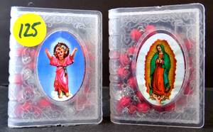 lot 125 image: PAIR OF LOVELY ROSARY BEADS IN PILL CASE AS SHOWN
