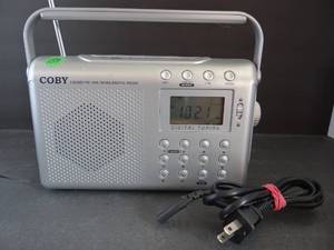 lot 159 image: COBY CX-789 Portable AMFMNOAA WEATHER ALERT ClockRadio