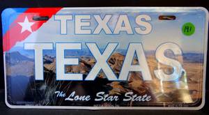lot 191 image: TEXAS LONE STAR STATE LICENSE PLATE - SEALED