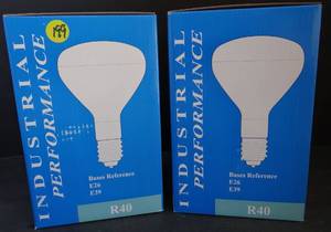 lot 199 image: INDUSTRIAL PERFORMANCE 375R40 RED (HEAT) LIGHT BULB (X2)