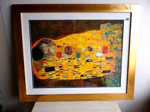 lot 232 image: COLORFUL WALL PRINT - MATTED IN LOVELY GOLD FRAME - MEASURES 25 12 X 31 12