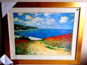lot 233 image: SEASIDE PRINT IN GOLD FRAME - MEASURES 25 12 X 31 12