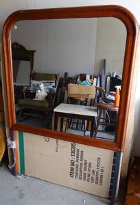 lot 259 image: DRESSER MIRROR WITH LOCKING BRACKET