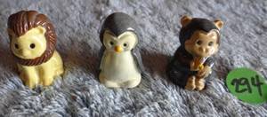 lot 294 image: VINTAGE PAINTED PEWTER ANIMAL THEME THIMBLES BY ENESCO - RARE FIND (LION, PENGUIN, & MONKEY)