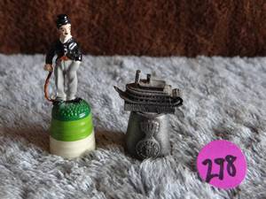 lot 298 image: RARE VINTAGE - Hand Painted Charlie Chaplain ( Tramp) Pewter - Thimble 2 18 England & GRAND OLE OPRY THIMBLE