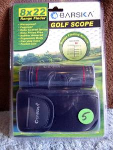 lot 5 image: Barska Golf Monocular Range Finder Scope with Case & Wrist Strap, 8X22 - NEW