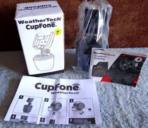 lot 7 image: WeatherTech CupFone with Extension Adjustable Cup Holder Cell Phone Mount - NEW