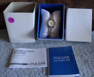 lot 77 image: WOMENS PULSAR MODEL 790321 WITH TARRANT COUNTY, TEXAS FACE WITH DISPLAY BOX