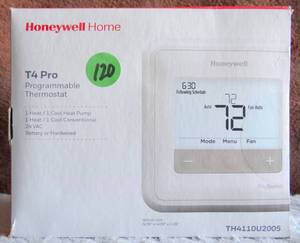 lot 120 image: Honeywell T4 Pro Programmable Thermostat  - NIB