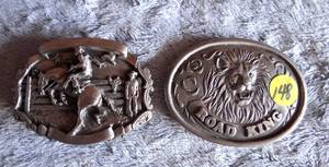 lot 148 image: NICE PAIR OF BELT BUCKLES AS SHOWN