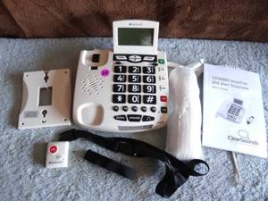 lot 218 image: Clear Sounds C600ER Amplified SOS Alert Speakerphone Big Buttons wRemote