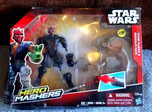 lot 299 image: Star Wars Deluxe Pack Hero Mashers Darth Maul & Sith Speeder Action Figure
