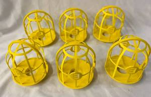 lot 57 image: 6 Plastic Lamp Guard Yellow Light cages