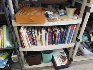 lot 79 image: Shelf Lot - Books and decor