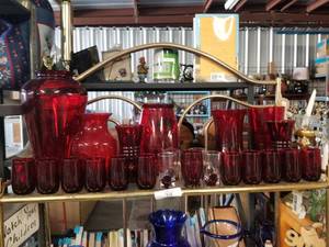 lot 94 image: Red glass collection