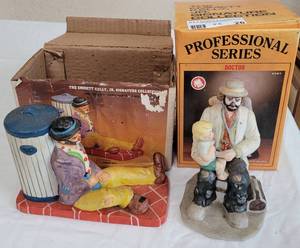 lot 26 image: LOT OF 2 EMMETT KELLY JR. COLLECTION PORCELAIN FIGURES WITH BOXES AS SHOWN. (YOUR BID X 2)