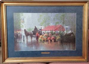 lot 40 image: LARGE SIZE 1991 FRAMED LIMITED EDITION A TOUCH OF SPRING PRINT BY ARTIST G. HARVEY WITH COA AS SHOWN. Approx. 43 w x 31 h with frame.