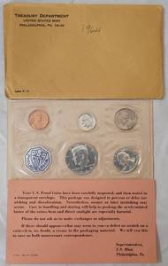 lot 53 image: 1964 UNCIRCULATED COIN SET IN SEALED PACKAGE AS SHOWN. PHILADELPHIA MINT.