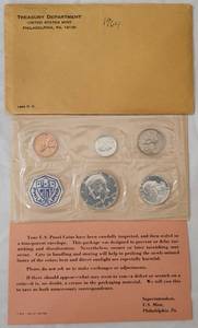 lot 58 image: 1964 UNCIRCULATED COIN SET IN SEALED PACKAGE AS SHOWN. PHILADELPHIA MINT.