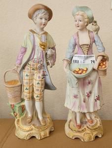 lot 76 image: LOT OF 2 VINTAGE HAND PAINTED J.B. BETSONS FIGURES JAPAN AS SHOWN. (YOUR BID X 2)