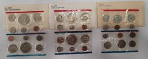 lot 97 image: LOT OF 3 UNCIRCULATED COIN SETS IN ORIGINAL PACKAGES AS SHOWN. (1) 1977, (1) 1978, AND (1) 1979. (YOUR BID X 3)