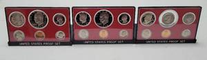 lot 101 image: LOT OF 3 UNCIRCULATED UNITED STATES PROOF COIN SETS WITH ACRYLIC DISPLAYS IN ORIGINAL PACKAGES AS SHOWN. (1) 1977, (1) 1978, AND (1) 1979. (YOUR BID X 3)