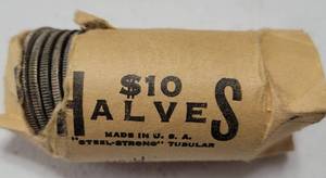 lot 109 image: LOT OF 20 1967 KENNEDY HALF DOLLAR COINS IN WRAPPER AS SHOWN. (YOUR BID X 20)