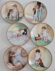 lot 123 image: LOT OF 6 LIMITED EDITION 1985 BESSIE PEASE GUTMANN A CHILDS BEST FRIEND COLLECTIBLE PLATES BY THE HAMILTON COLLECTION AS SHOWN. (YOUR BID X 6) CHECK THESE OUT
