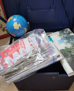 lot 139 image: LOT OF ASSORTED MAPS WITH PLASTIC FILE BOX AS SHOWN.