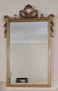 lot 151 image: GOLD TONE FRAMED RECTANGULAR MIRROR IN STYLE SHOWN.