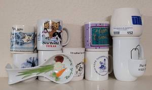lot 152 image: ASSORTED COFFEE CUPS AND MORE AS SHOWN.