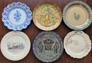 lot 192 image: LOT OF 6 VINTAGE PLATESPLATTERS AS SHOWN.